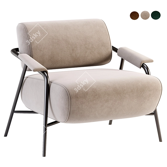 Stay Armchair: Stylish Comfort by Potocco 3D model image 1