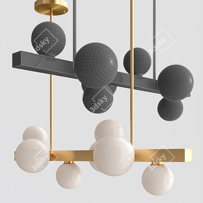 Elegant Copper Chandelier 3D model image 3