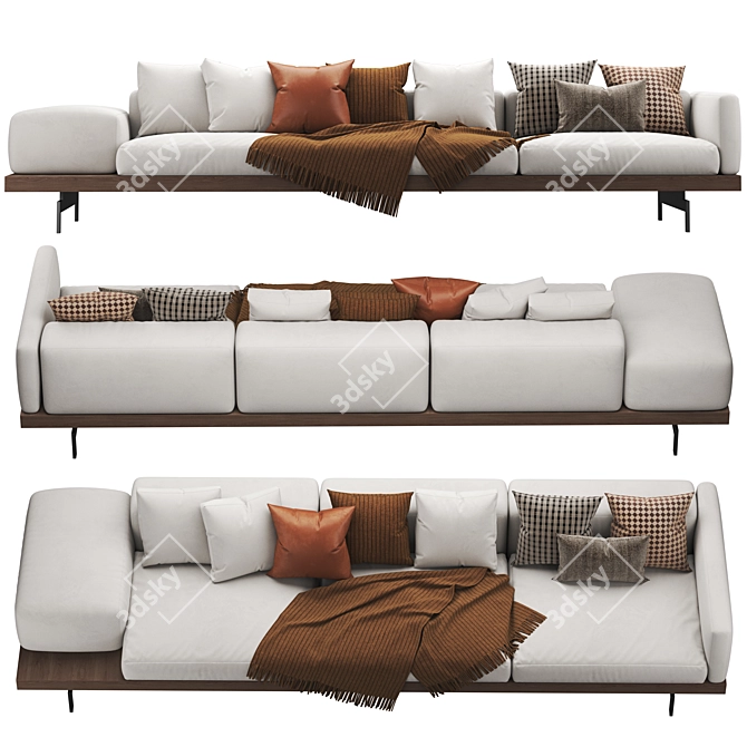 Italian B&B DOCK Sofa: Sleek 2017 Design 3D model image 2