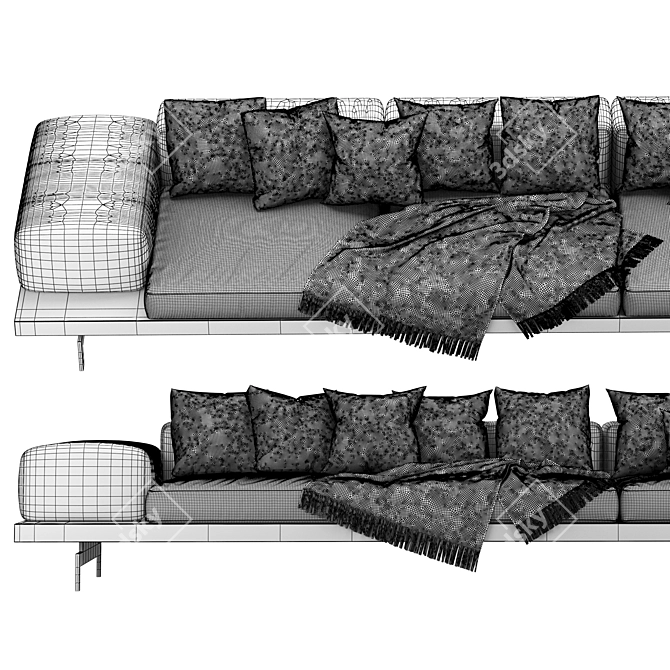 Italian B&B DOCK Sofa: Sleek 2017 Design 3D model image 3