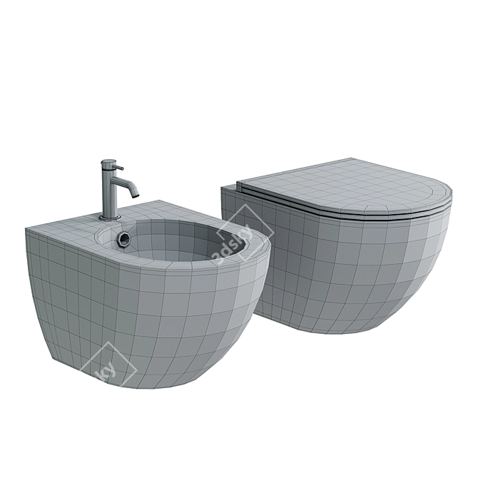 Cerutti SPA CT7183: Microlift Suspended Toilet 3D model image 2