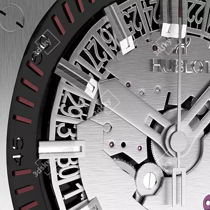 Hublot Big Bang Titanium Watch 3D model image 5