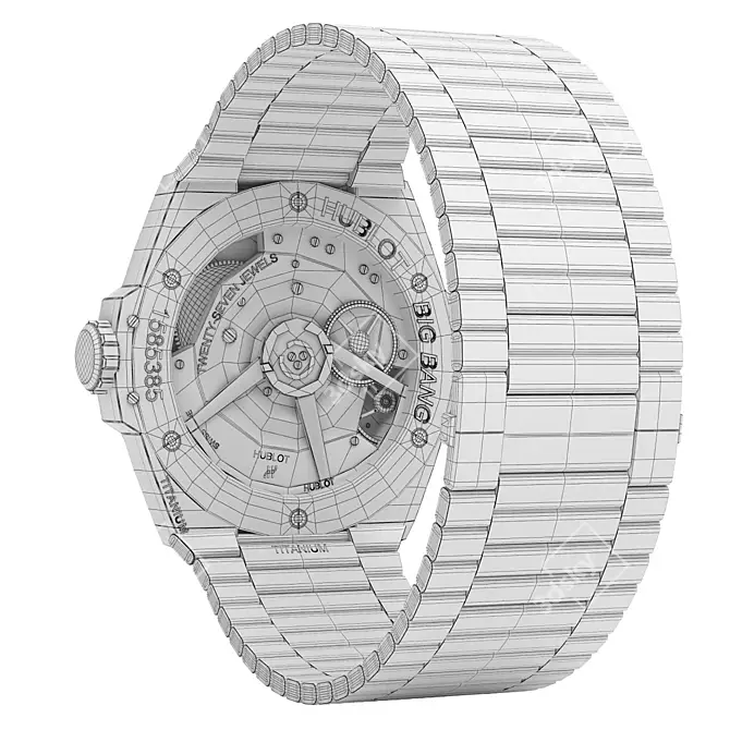 Hublot Big Bang Titanium Watch 3D model image 7