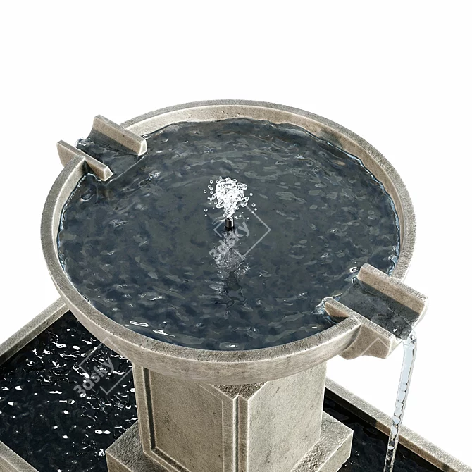Contemporary Austin Water Fountain 3D model image 2