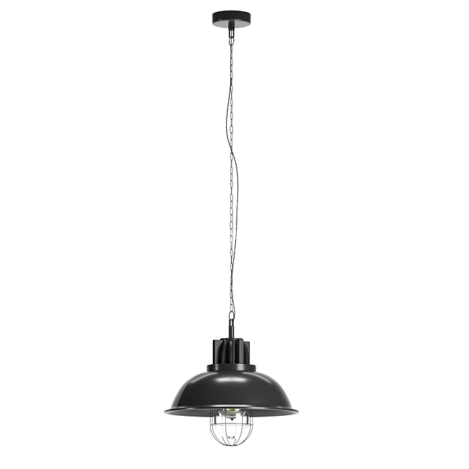 Industrial Metal Pendant Light Set 3D model image 2