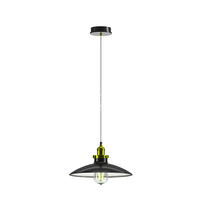 Industrial Metal Pendant Light Set 3D model image 5