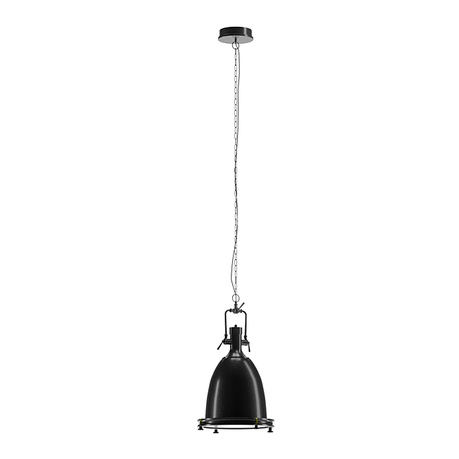 Industrial Metal Pendant Light Set 3D model image 7