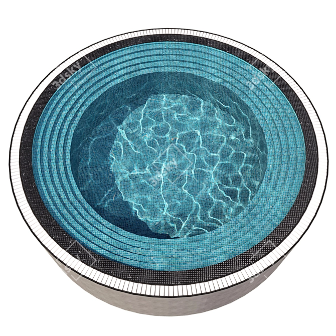 Circular Pool NO53: Stunning Water Visualization 3D model image 2