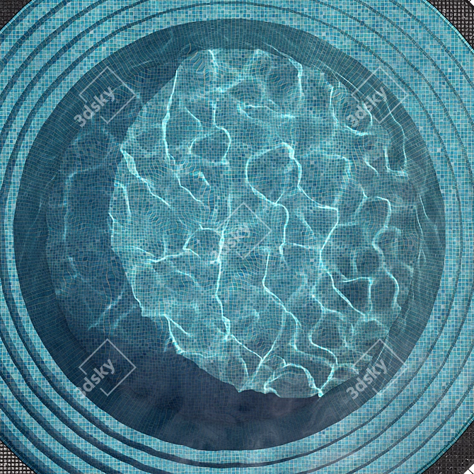 Circular Pool NO53: Stunning Water Visualization 3D model image 3