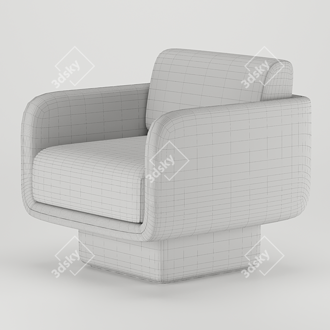 Elegant Lilas Armchair: a Timeless Masterpiece 3D model image 5