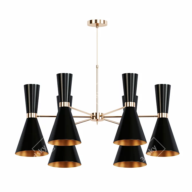 Elegant Campanula Chandelier 3D model image 3