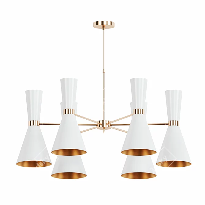 Elegant Campanula Chandelier 3D model image 4