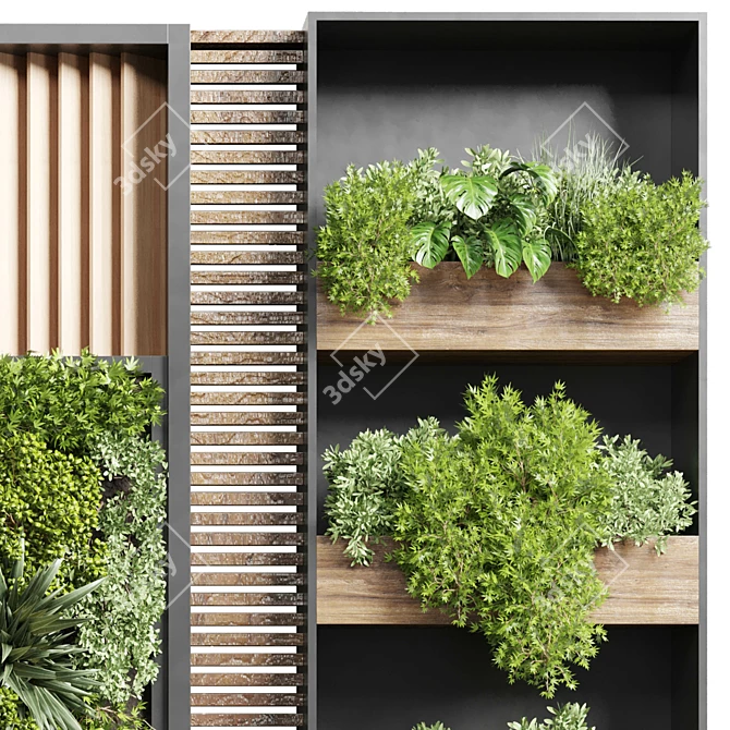 Vertical Garden Stand: Stylish Wall Decor 3D model image 3