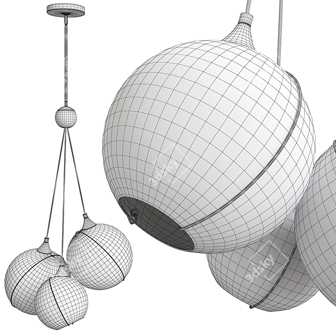 Sleek Glass Dream Chandelier 3D model image 2