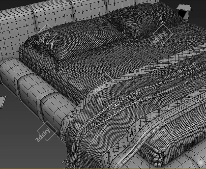 Saba Italia Pixel Bed: Sleek and Modern Design 3D model image 4