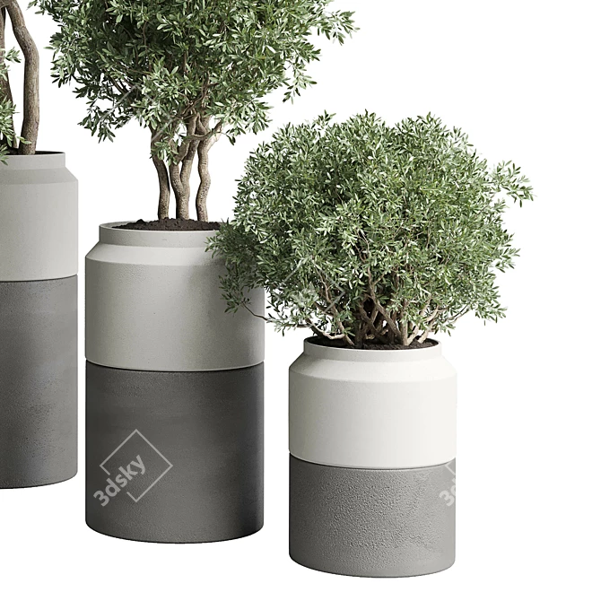 189 Concrete Dirt Vase Pot Tree 3D model image 5