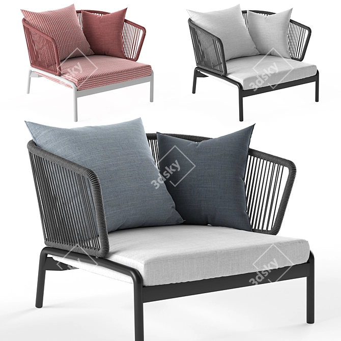 Modern Spool Armchair: Polys 193K, 3ds Max & FBX Formats 3D model image 1