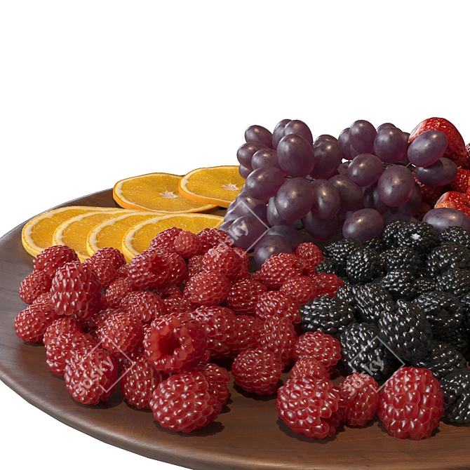 Elegant Fruit Plate 3D model image 3