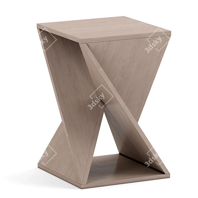 Rustic Grey Mango Wood Side Table 3D model image 2