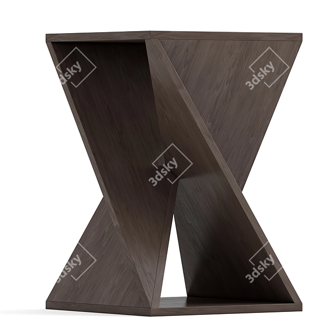 Rustic Grey Mango Wood Side Table 3D model image 5