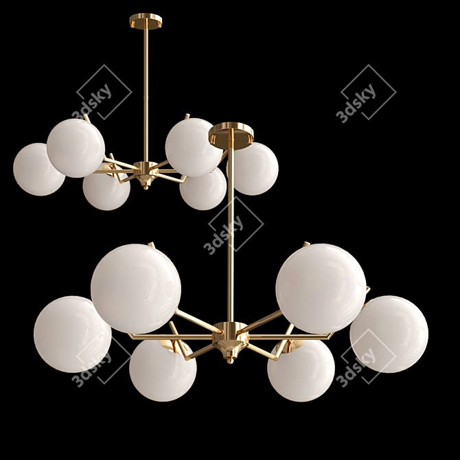 Modern Sputnik Chandelier: Stylish Lighting for Every Space 3D model image 1