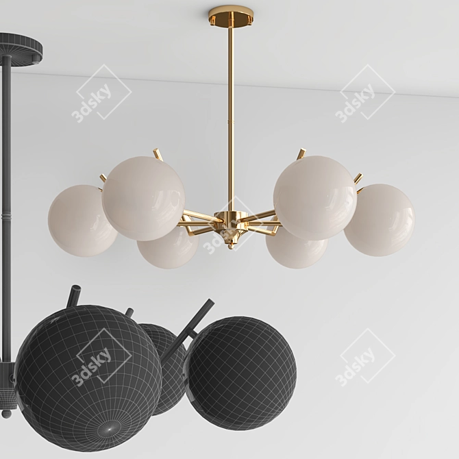 Modern Sputnik Chandelier: Stylish Lighting for Every Space 3D model image 3