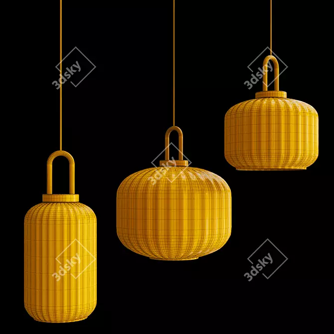 Elegant Metal and Glass Luminaires 3D model image 4