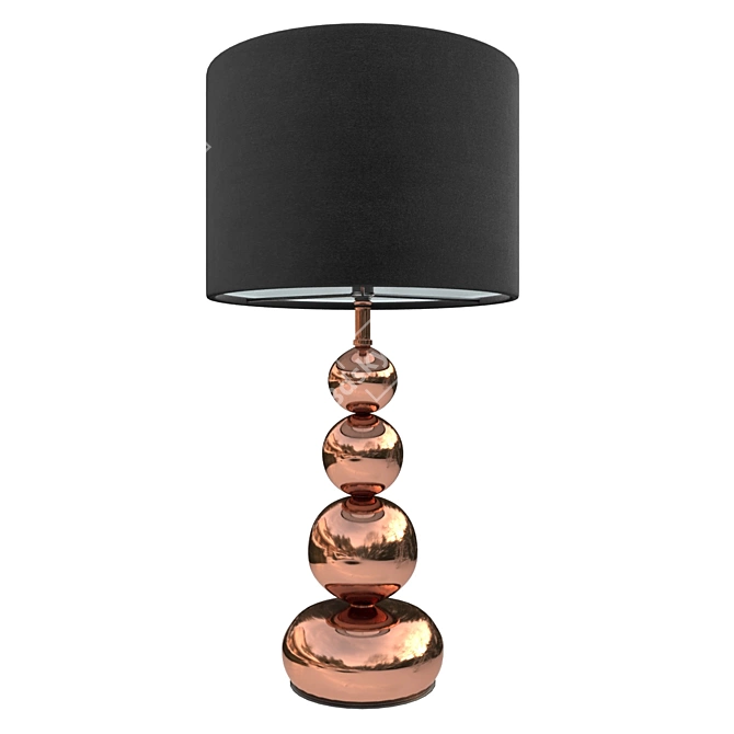 Elegant Copper Ball Touch Table Lamp 3D model image 1