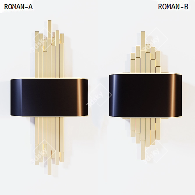 Title: Minimalist Roman Wall Light 3D model image 1