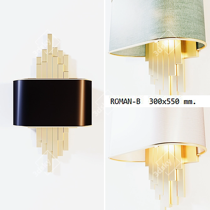 Title: Minimalist Roman Wall Light 3D model image 3