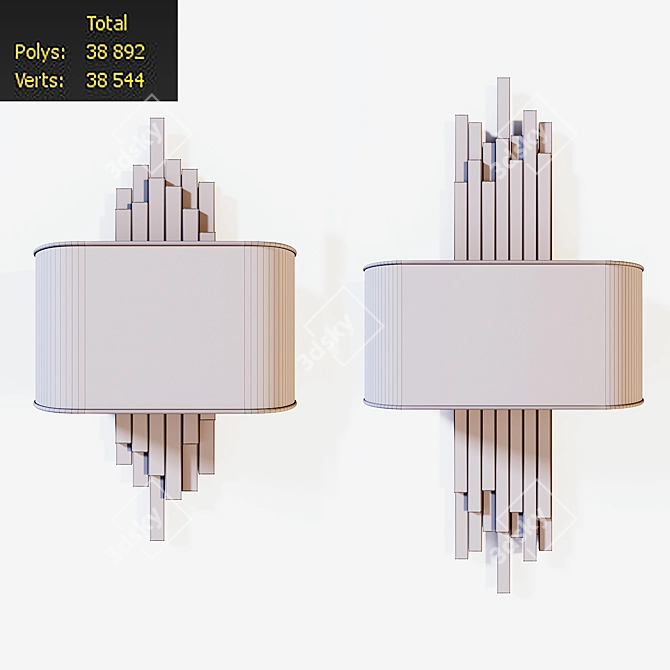 Title: Minimalist Roman Wall Light 3D model image 4