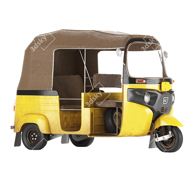 Mini Rickshaw Taxi: Detailed High-Quality Model 3D model image 3