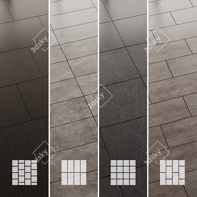 Versatile Ceramic Tiles Set: Stunning Designs for Floors and Walls 3D model image 1