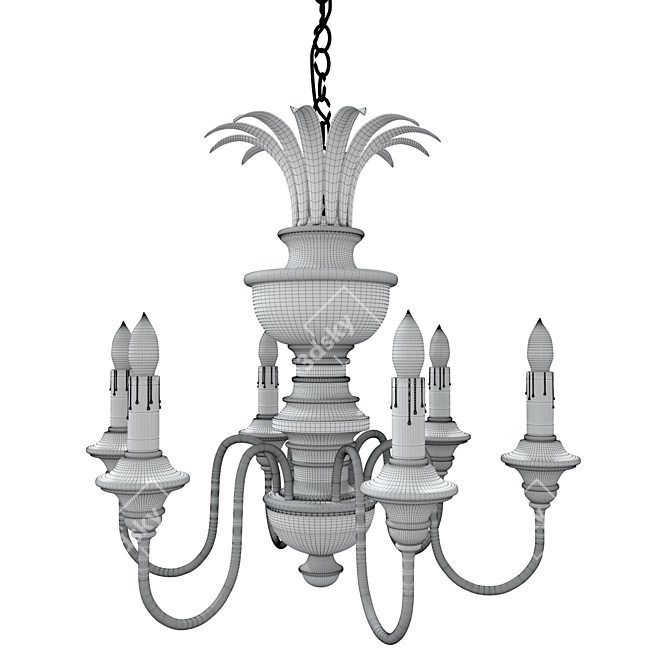 Handcrafted American Classic Chandelier 3D model image 2