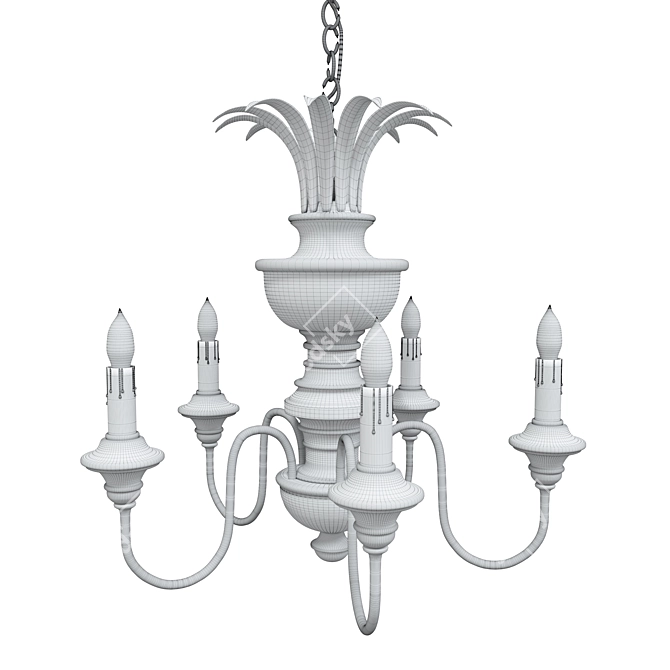 Handcrafted American Classic Chandelier 3D model image 3