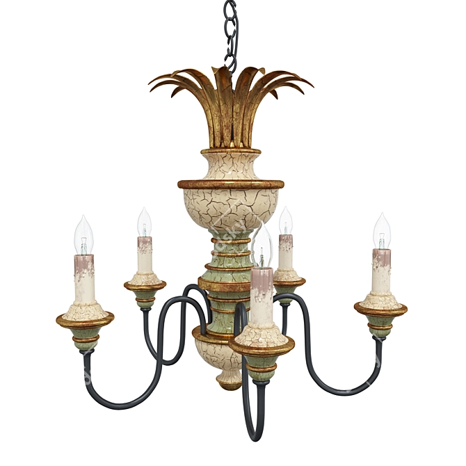 Handcrafted American Classic Chandelier 3D model image 4