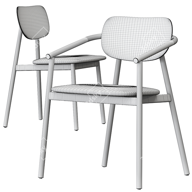 Modern and Stylish Moroso Clara Chair 3D model image 4