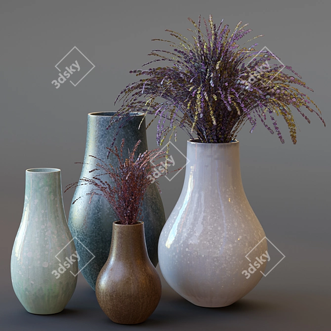 Modern West Elm Vases 3D model image 1