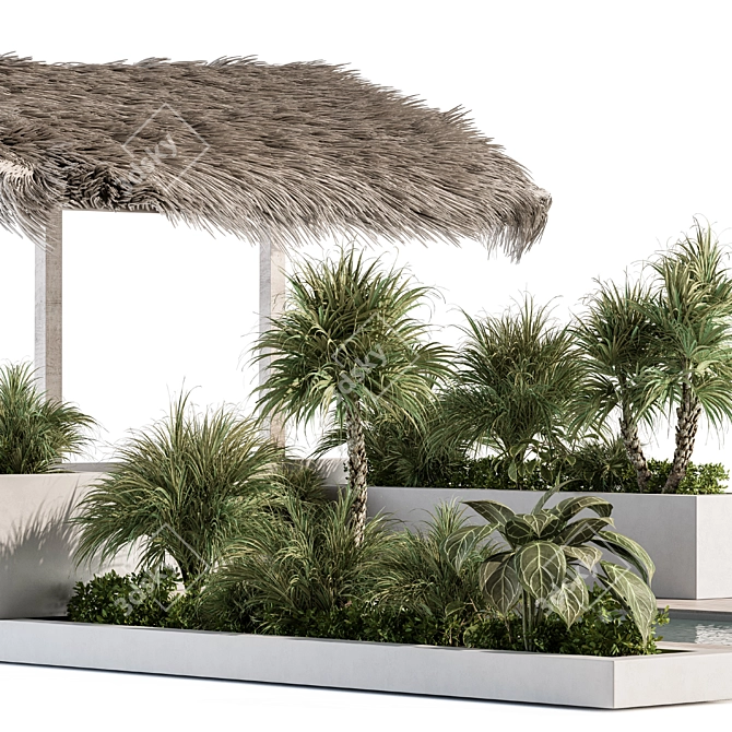 Outdoor Oasis: Backyard Furniture & Pool 3D model image 2