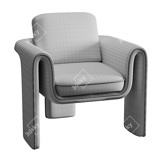 Velvet Henna Armchair 3D model image 10