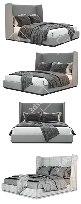 Luxury Flexform Bed: Modern Elegance Meets Comfort 3D model image 2