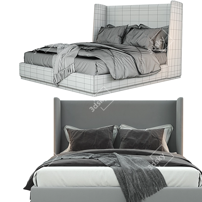 Luxury Flexform Bed: Modern Elegance Meets Comfort 3D model image 5