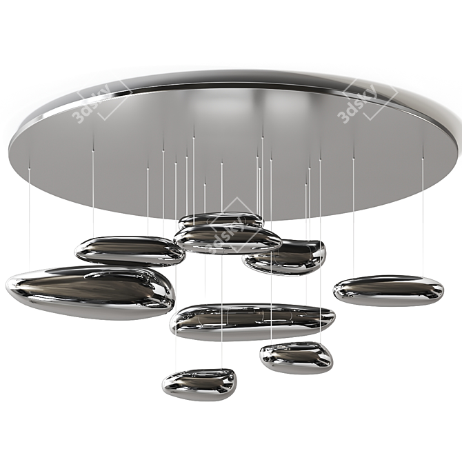 Modern Mercury Ceiling Lamp - 1100mm 3D model image 1