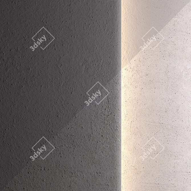 Textured Concrete Wall: High-Quality 3D Model 3D model image 2