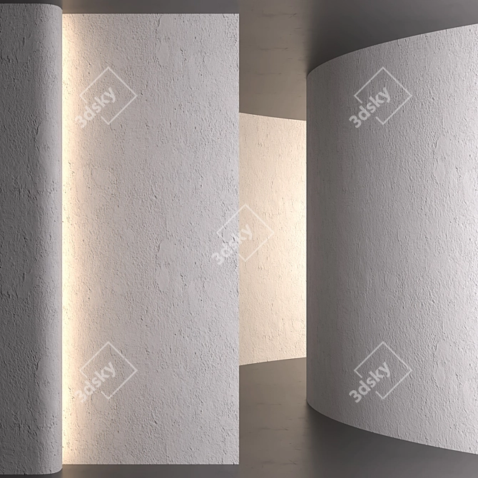 Premium White Plaster Finish 3D model image 1