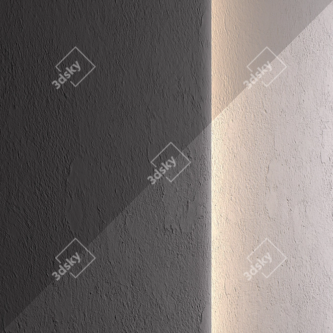 Premium White Plaster Finish 3D model image 2