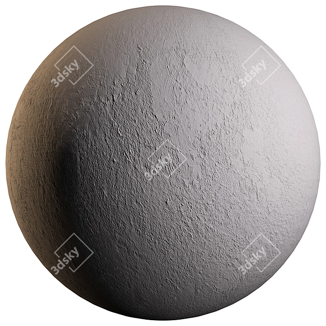 Premium White Plaster Finish 3D model image 4