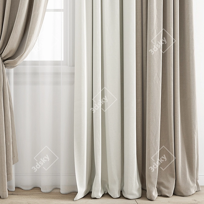 Poly Curtain Model with Texture 3D model image 2