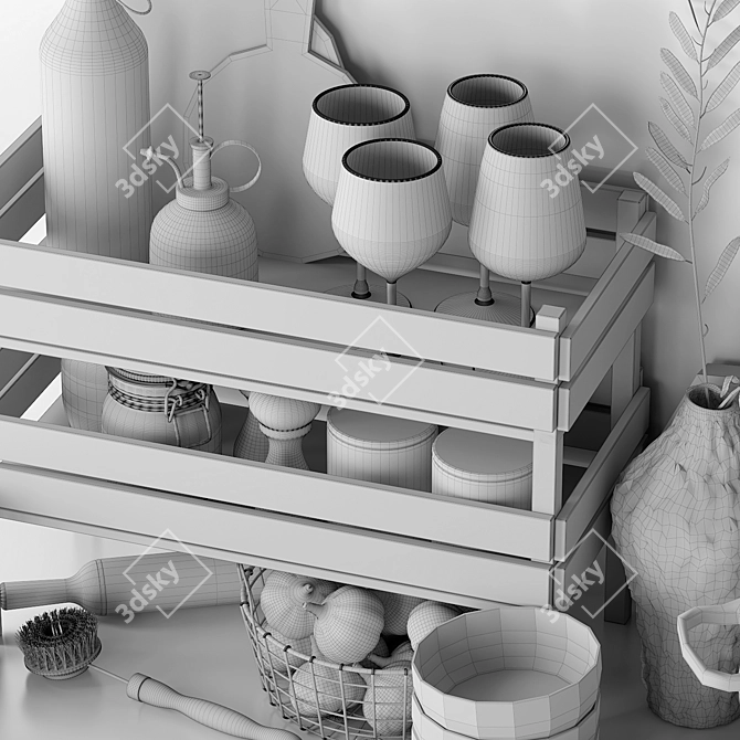 Kitchen Delights: Decorative Cookware Set 3D model image 7