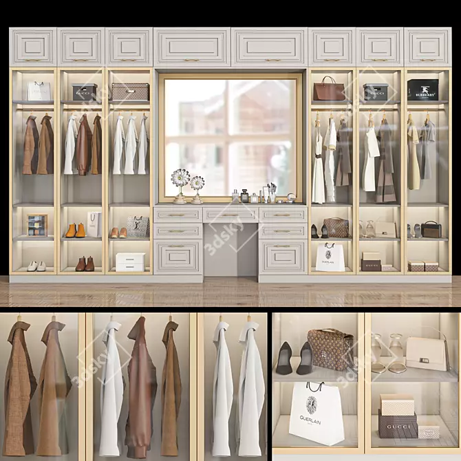 Stylish Wardrobe Set: Max/Vray/Corona 3D model image 1